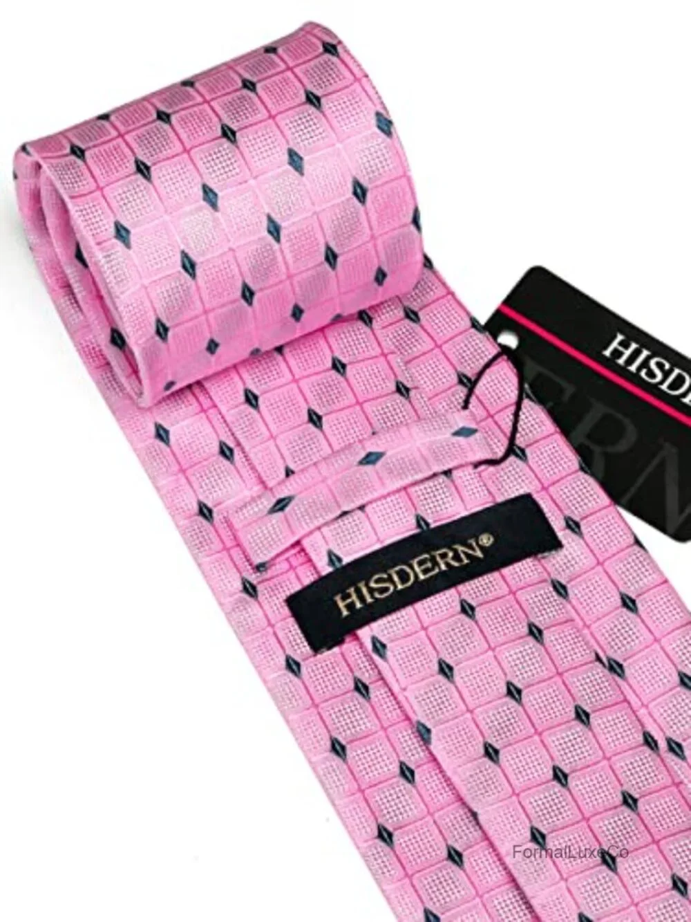 Men's Tie Set with Pocket Square and Cufflinks - Formal Silk Blend Necktie for